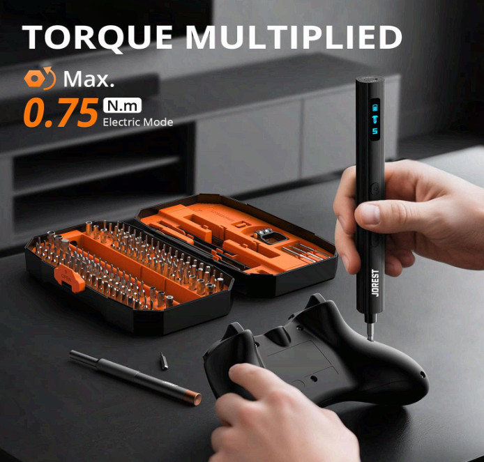 JOREST Electric Screwdriver Set 155 in 1 Precision Cordless 5 Torque