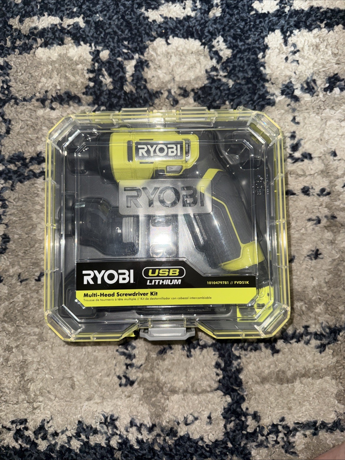 NEW USB Lithium Multi-Head Screwdriver Kit with Battery, Cable, Bits and Case