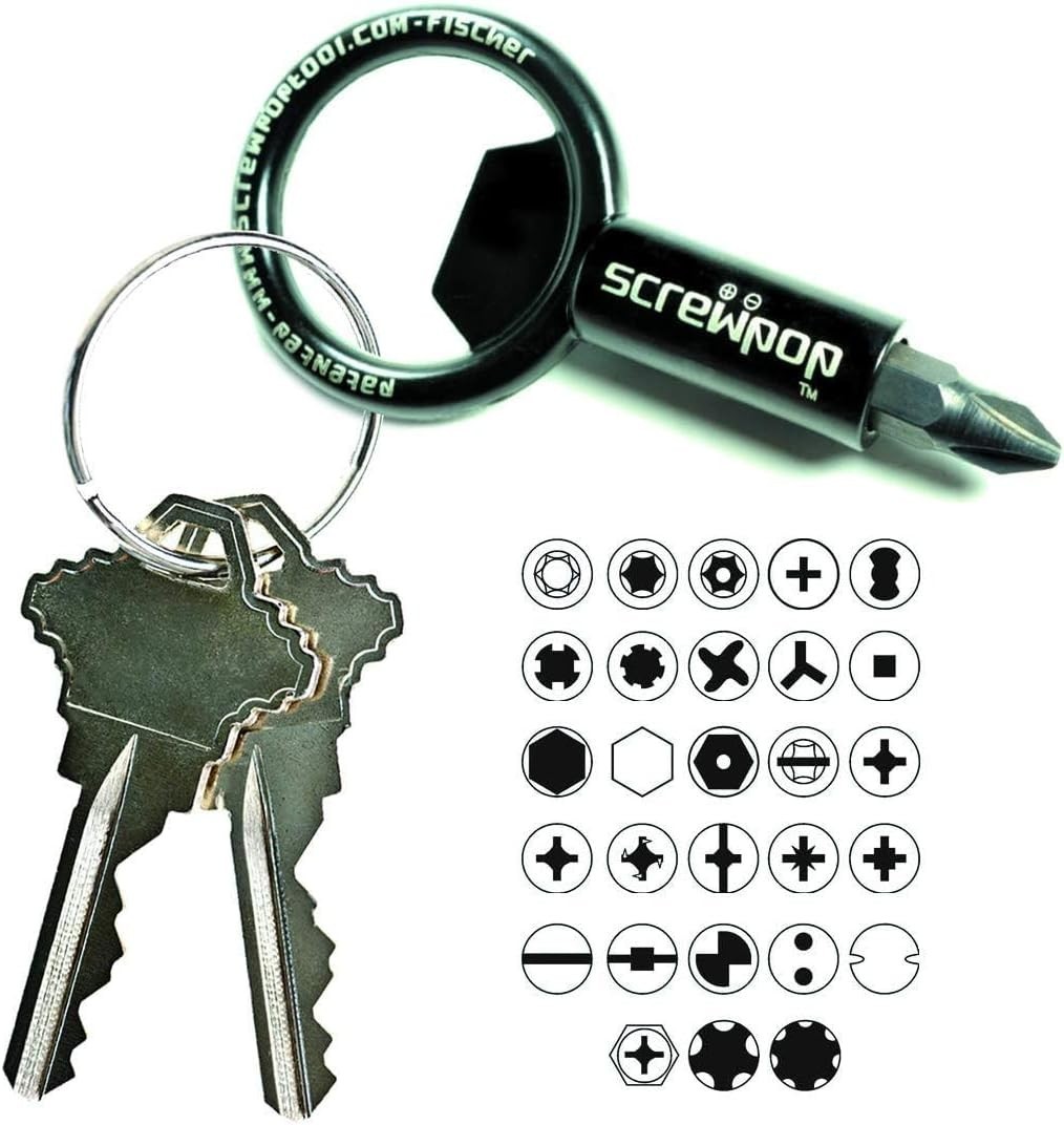 Screwdriver Universal Magnetic Bit Holder for Keychain | Carabiner Multi-Tool