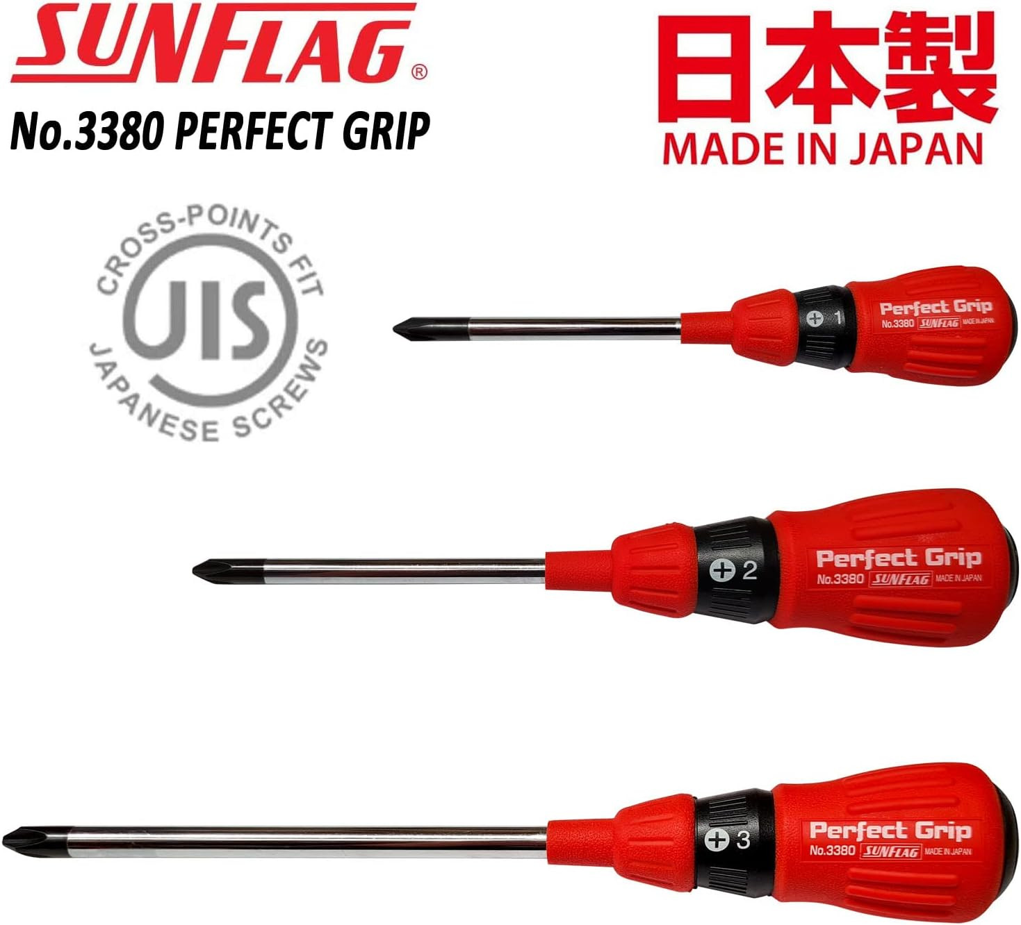 +1 +2 +3 JIS Screwdrivers | Made in Japan (Perfect Grip)