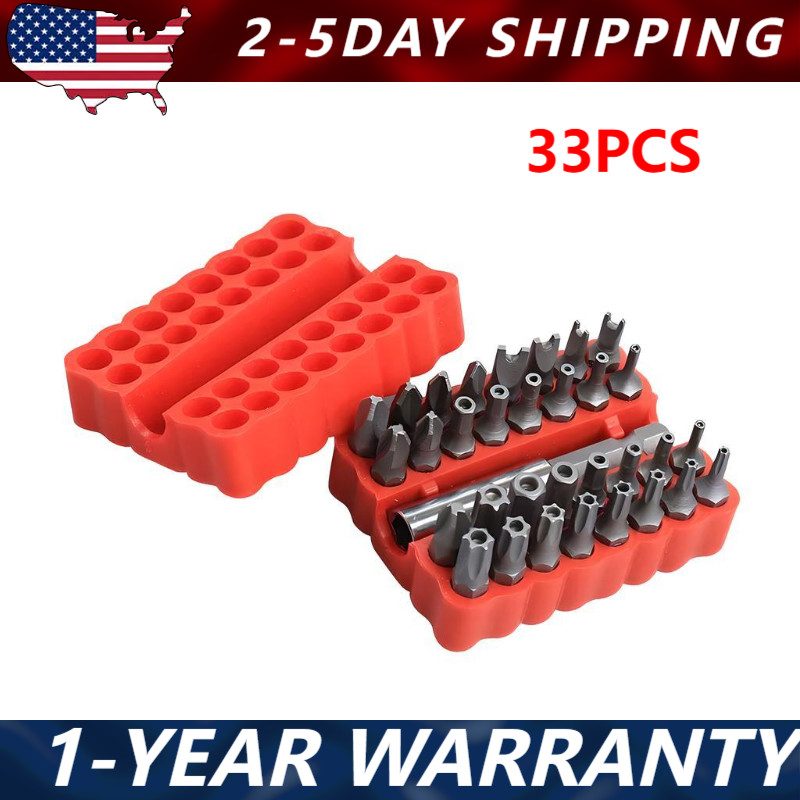 33PCS Torx Security Bit Set – Hex Star Spanner & Tri-Wing Tamper-Proof Tool US