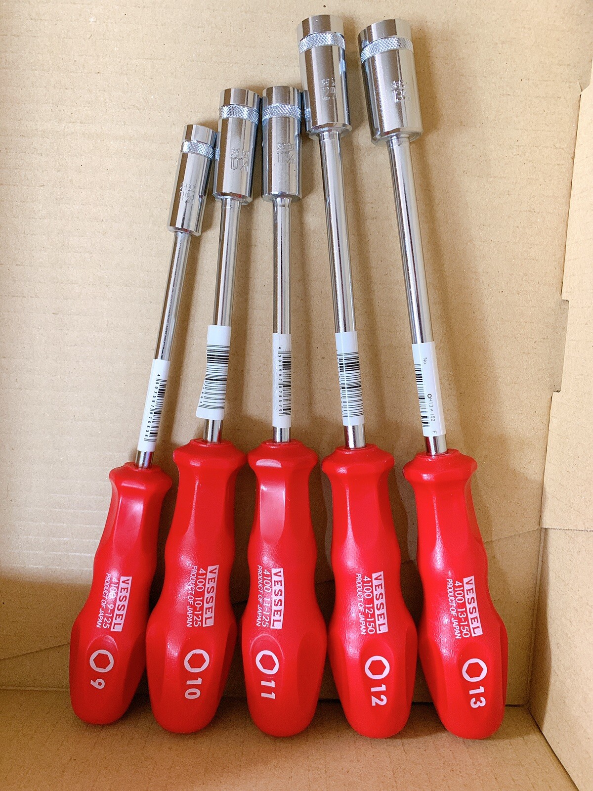 Vessel 4100 Power Socket nut driver 10 piece set Hexagon 5mm-13mm made in Japan