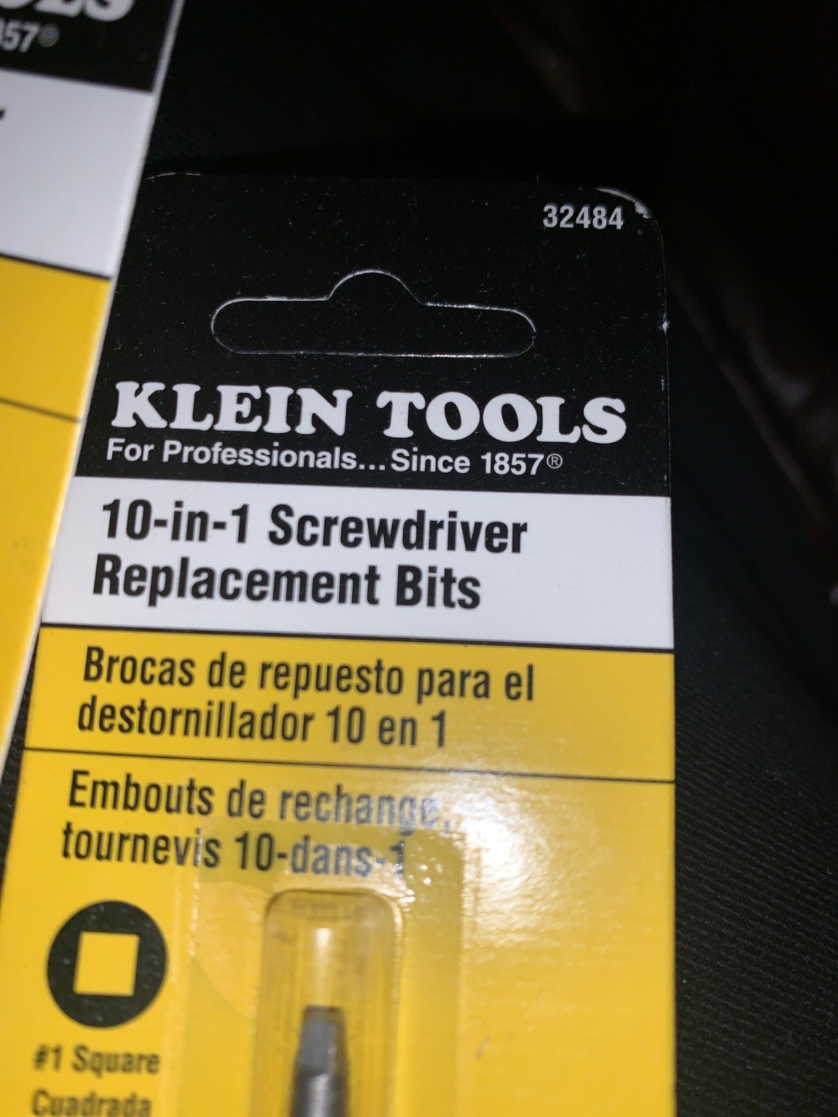 3 Packs of Klein Tools 32484 10 in 1 Screwdriver bits 2per pack #1 & #2 Square