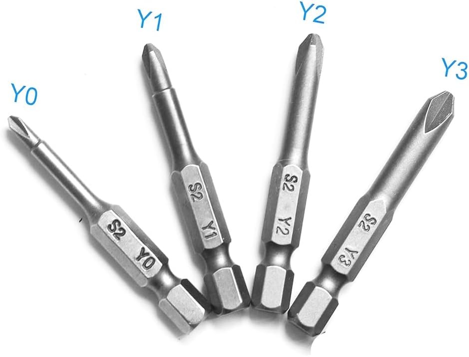 4 Pcs 1/4″ Hex Shank Alloy Steel Tri-wing Y Shape Magnatic Screwdriver Drill…