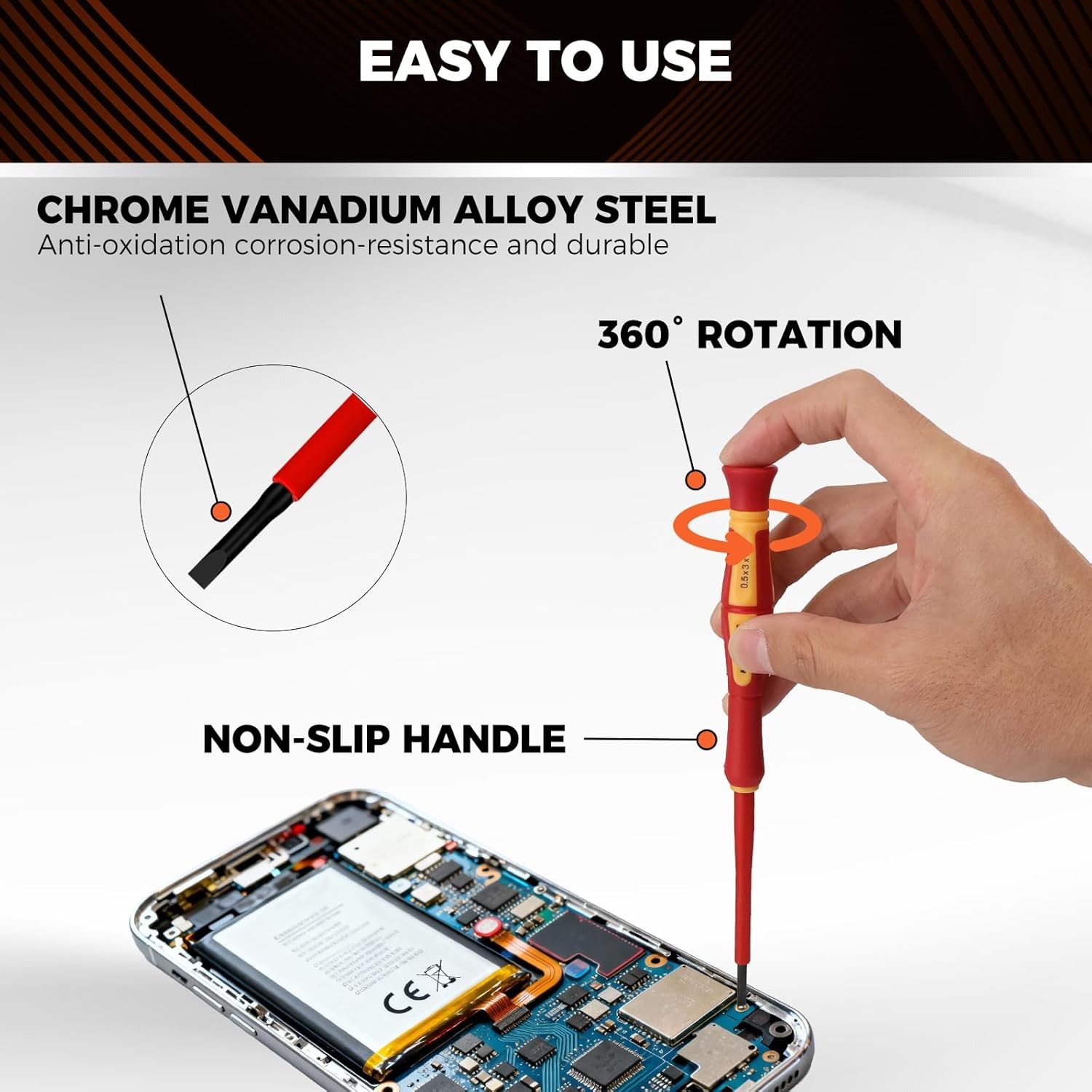 HORUSDY 12-Piece Precision Screwdriver Set, 1000V Insulated Electrician Screwdri