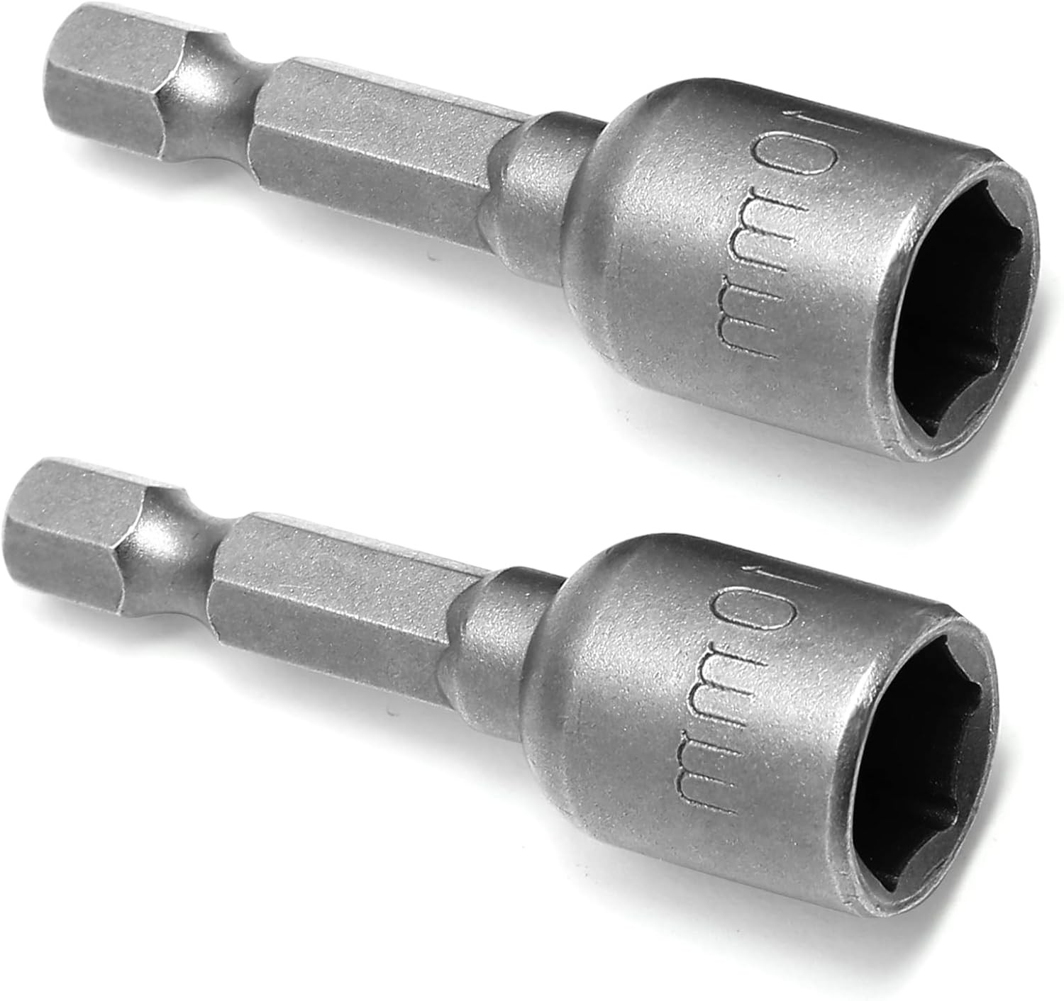 2 Pcs Hex Nut Driver Bits 10mm, 1/4″ Hex Shank Quick-Change Power Nut Driver for