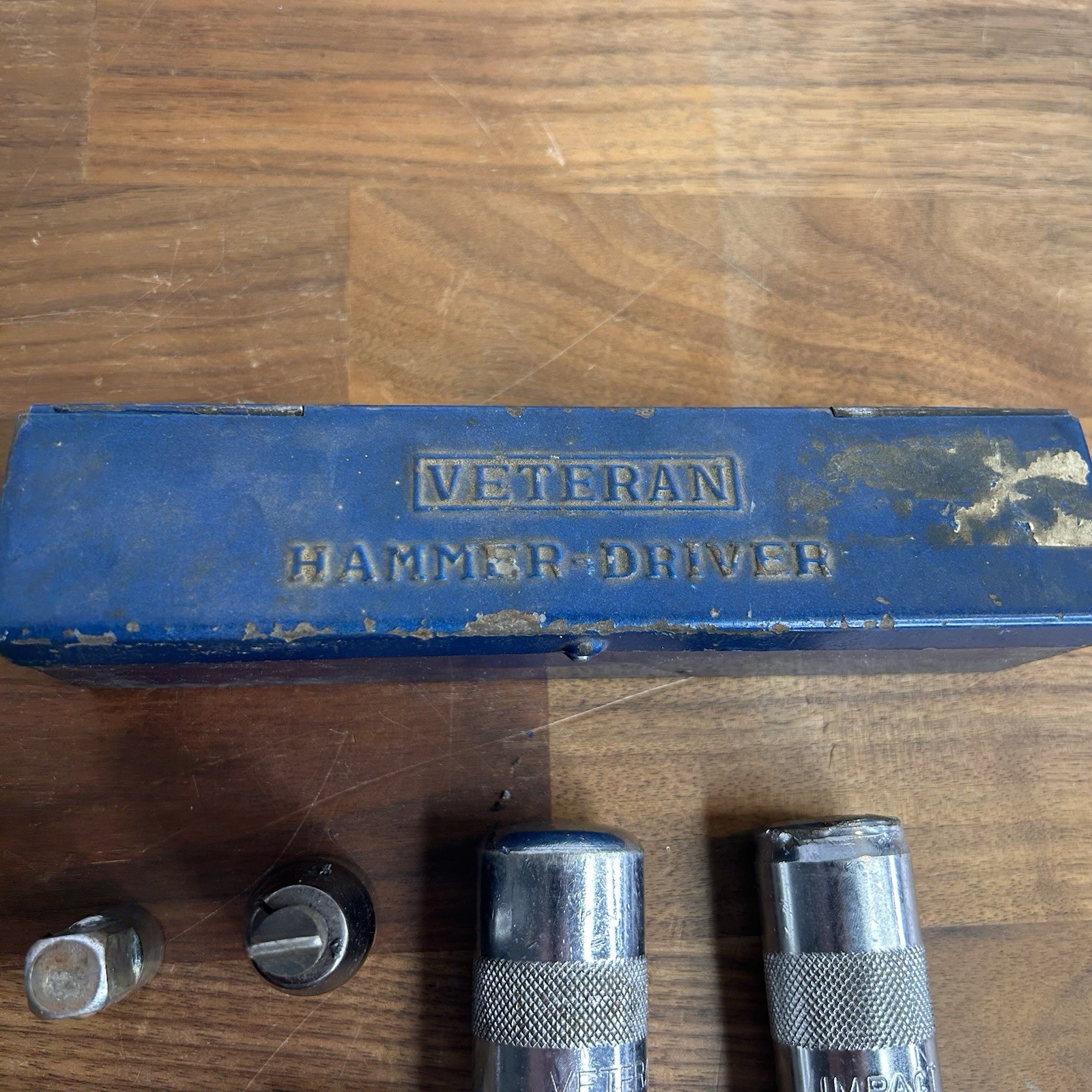 Vintage Veteran Impact Hammer Driver Tool Lot USA & Taiwan Manual Handle Case
