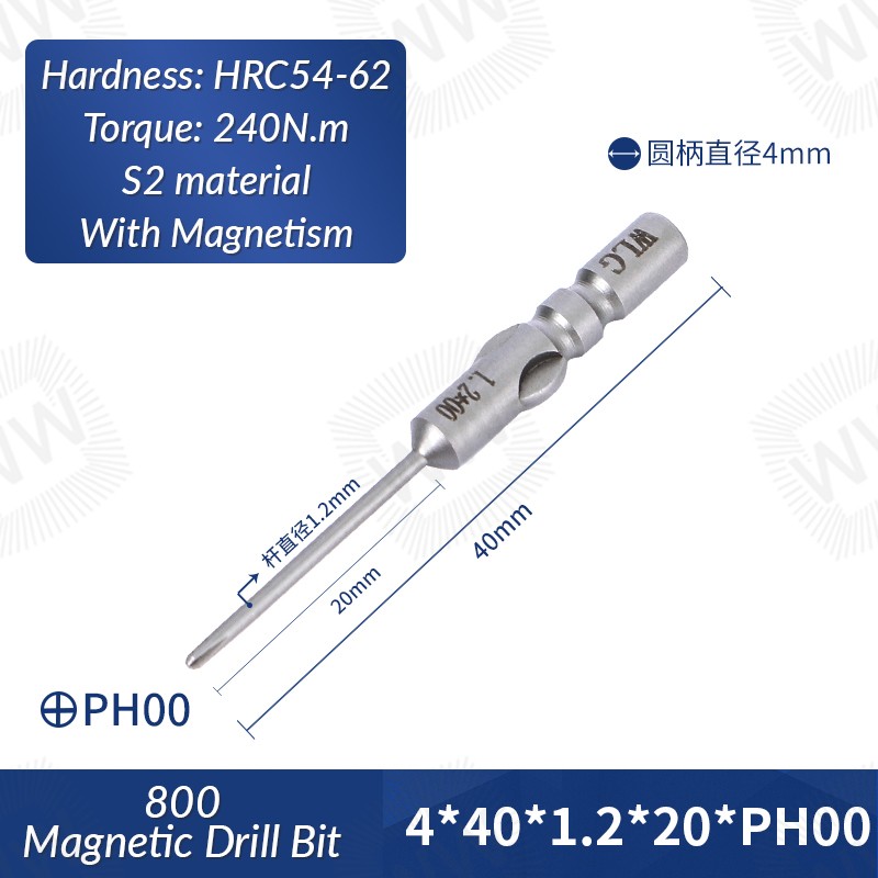 Magnetic Drill Bit Cross Head Screwdriver Bits Extension Bar Round Shank 800/3C