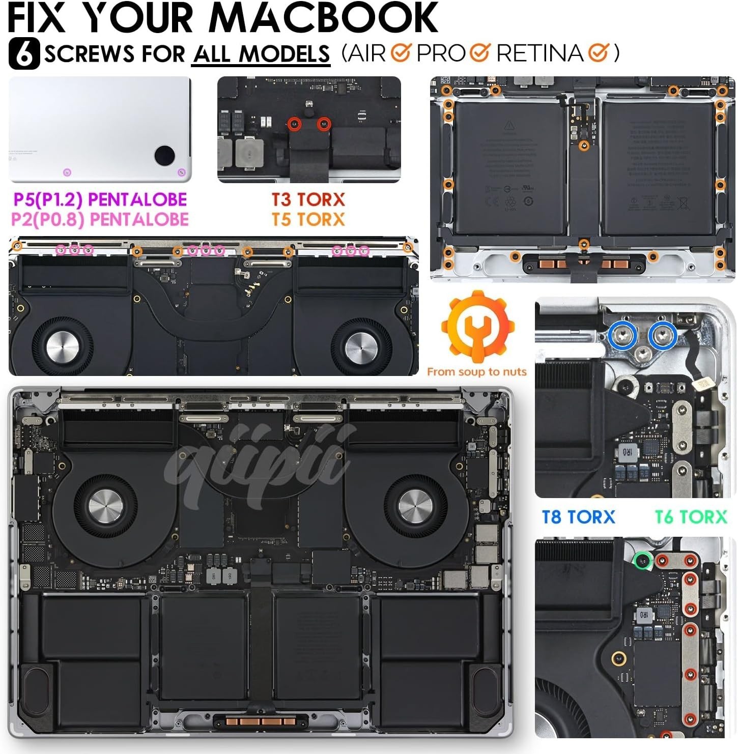 Macbook Screwdriver 26pcs Macbook Pro Repair Tool Kit P5 Pentalobe, T5 Torx