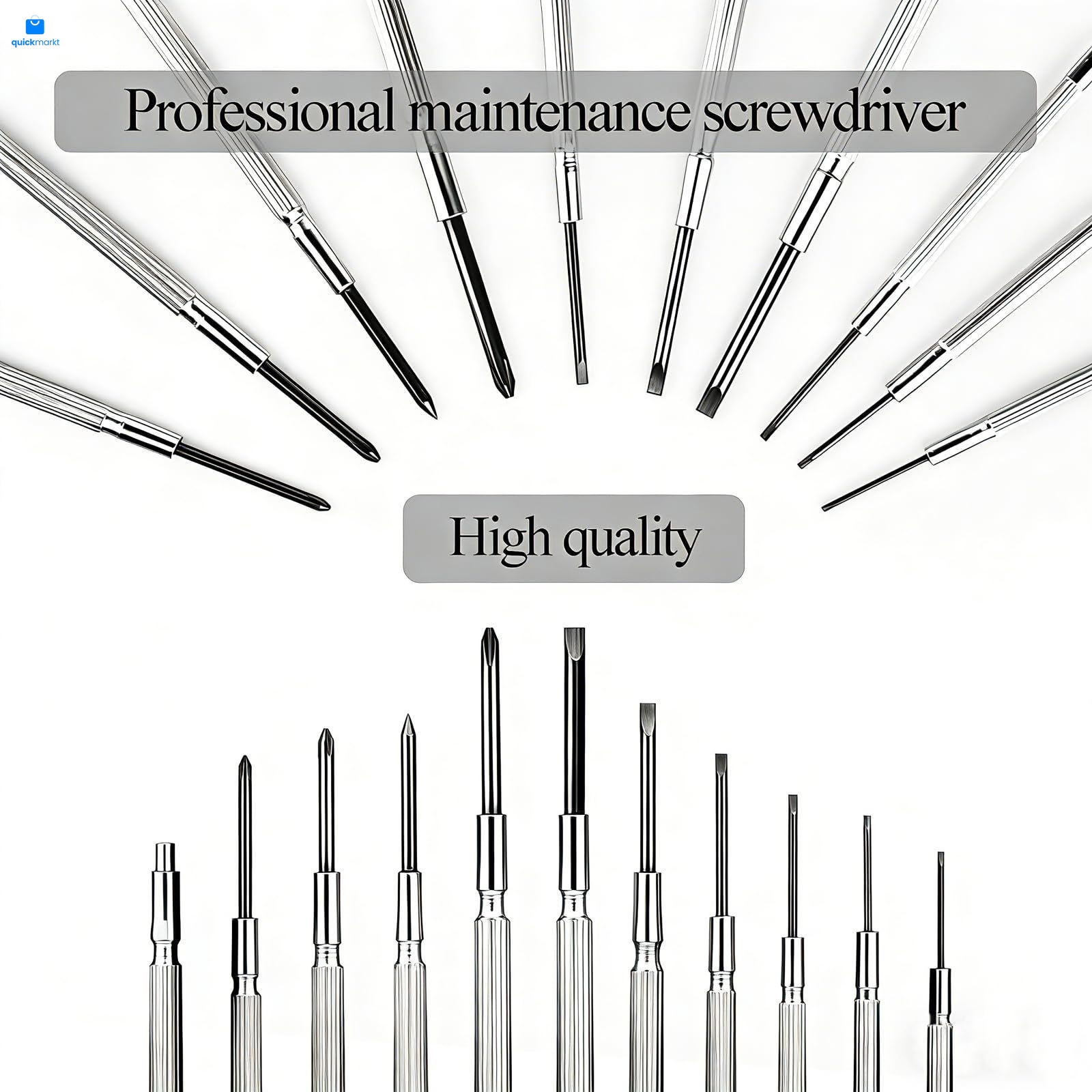 11PCS Small Precision Screwdriver Set, Premium Mini Small, Silver and Black