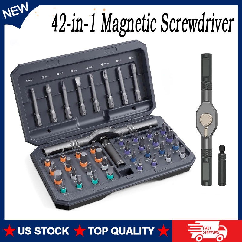 42-in-1 Magnetic Screwdriver DIY Ratchet Screwdriver Set Multi Bit Magnetic