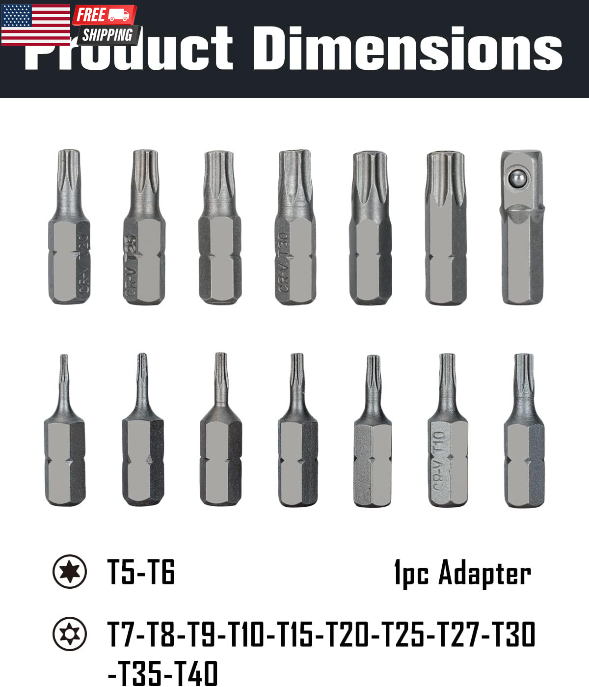38-Piece 1/4 Bit Driver Screwdriver Bit Set with Portable Case, Chrome Vanadium