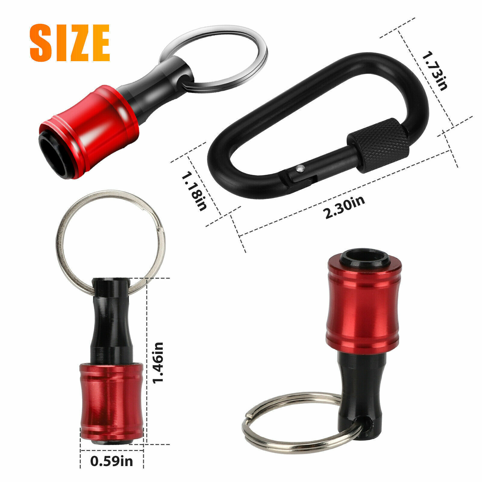 12PCS Keychain Screwdriver Drill Bit 1/4″ Hex Shank Quick Release Holder Bit Set