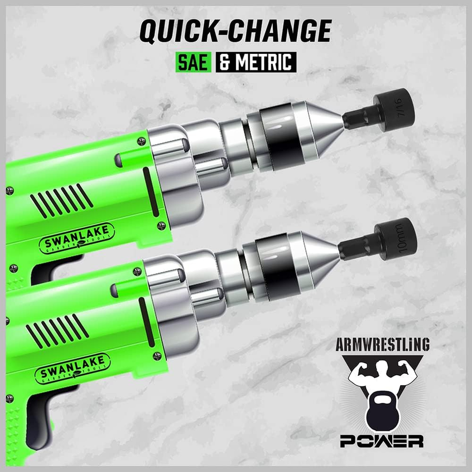 Impact Nut Driver Set 20PCS Chromium Vanadium Steel SAE Metric Hex Heads Heavy