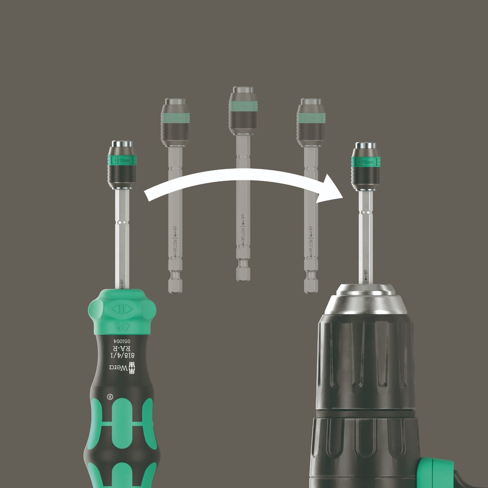 Wera Kraftform Kompakt 26 RA-R Ratcheting Screwdriver Set With Pouch 05051516001