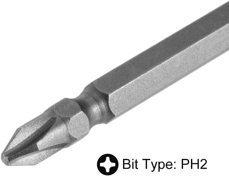 uxcell PH2/SL6 Magnetic Double End Screwdriver Bits, 1/4 Inch Hex Shank 150mm