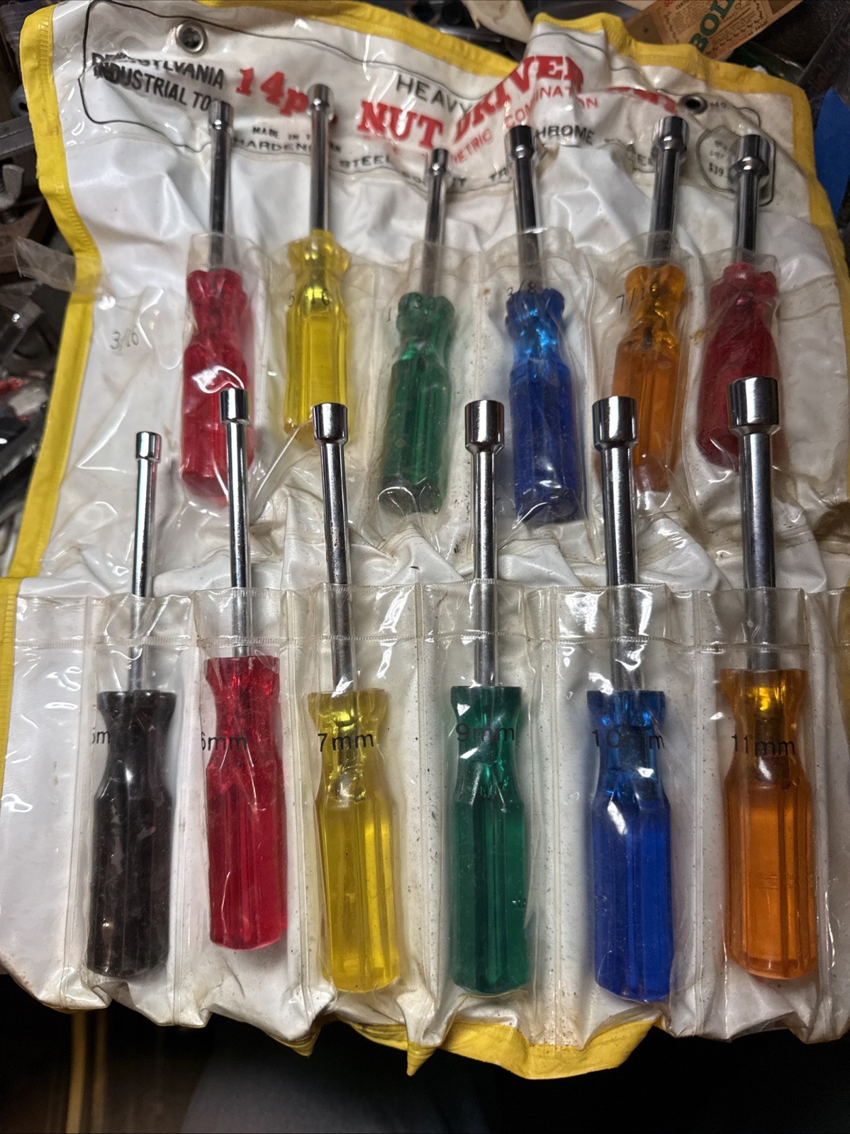 VINTAGE 4182 Taiwan Nut Driver Set 14 Pc Pennsylvania Industrial tool USA