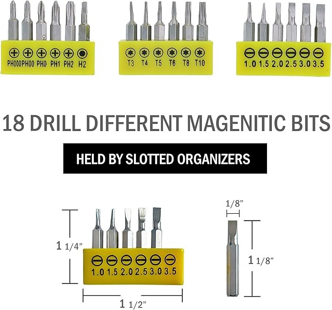 Sterling Tools Flexible Precision Bit Drill Set – 18 Pieces
