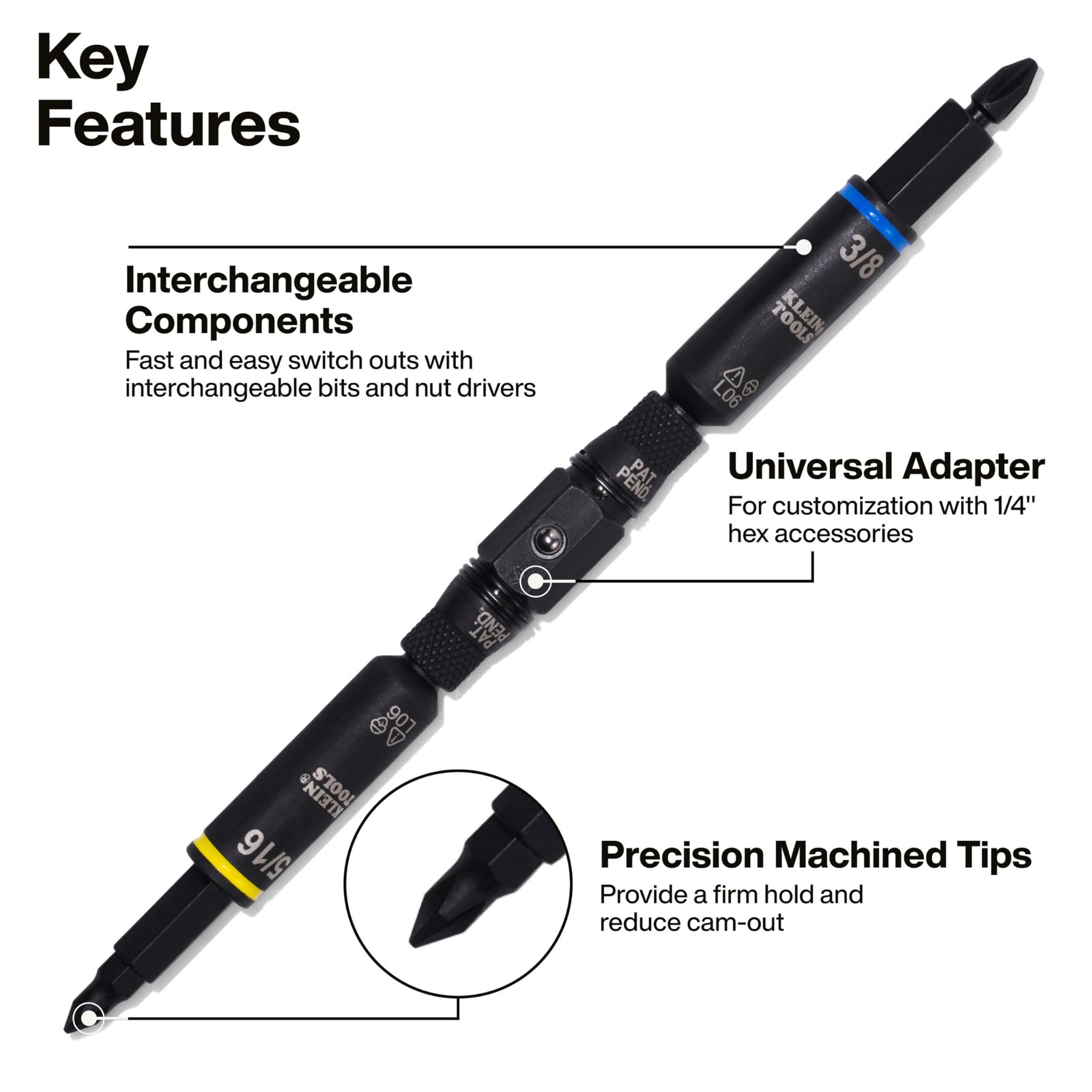 Klein Tools 32500HD Multi-Bit Screwdriver/Nut Driver, One Size, Yellow/Black