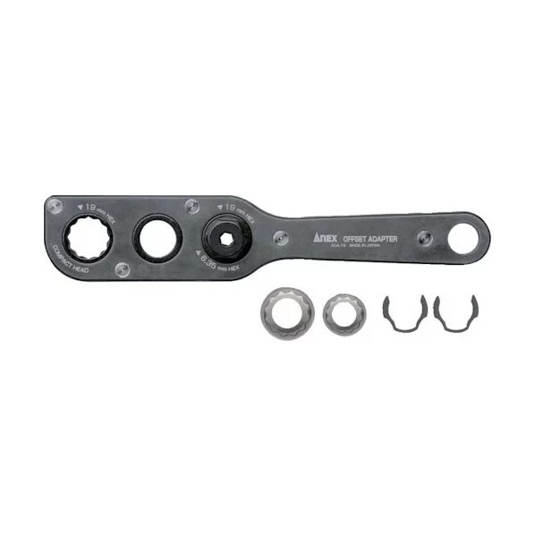 ANEX AOA-19S1 Offset Adapter Socket Set H17 H19 1/4″ Hex Japan
