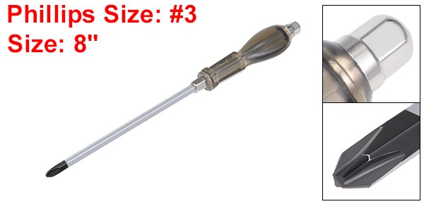 #3 Phillips Impact Screwdriver 8-Inch Cross Point Demolition Driver