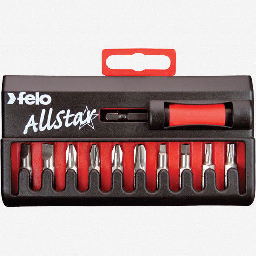 Felo 07157 53015 AllStar Bit Box with 10 Bits – SL/PH/SQ/TX & Bit Holder w/ Case
