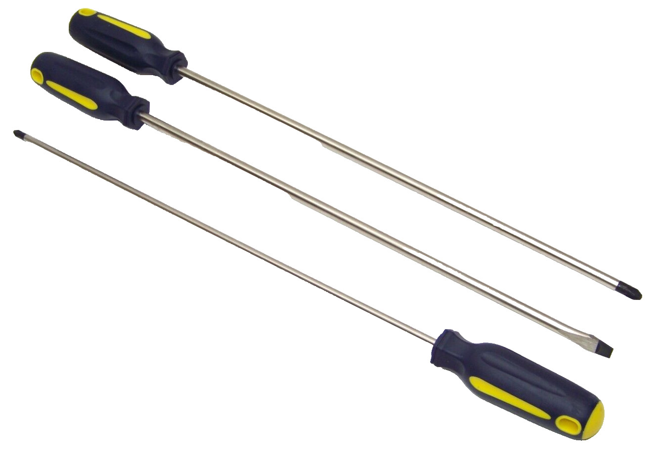 3pc 16″ long Screwdriver Heat Treated CR-V Steel PH2 x16″ PH3 x16″ Flat 5/16×16″