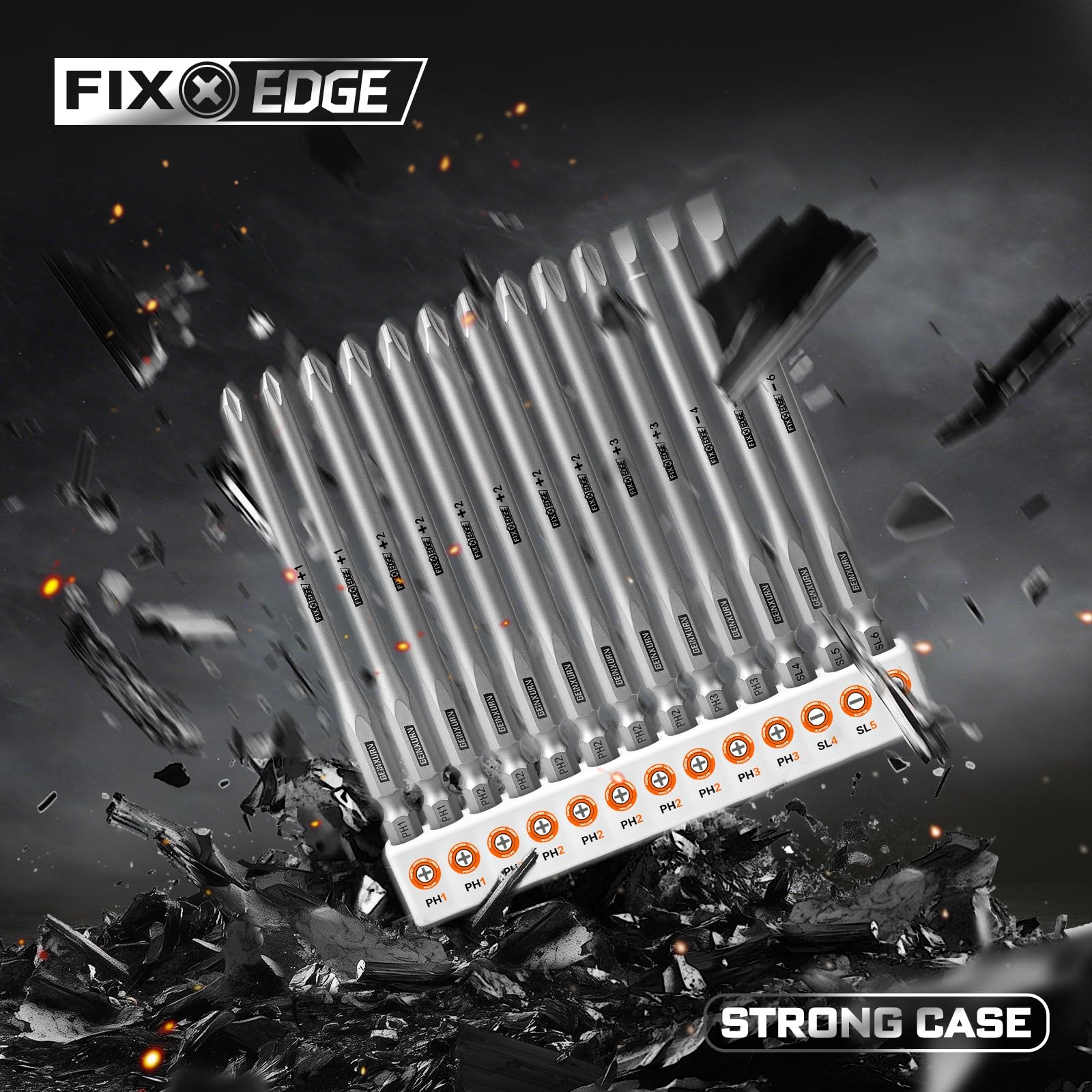 52Pieces Fixedge Screwdriver bit set, 4 inches Magnetic Alloy Steel Phillips/…