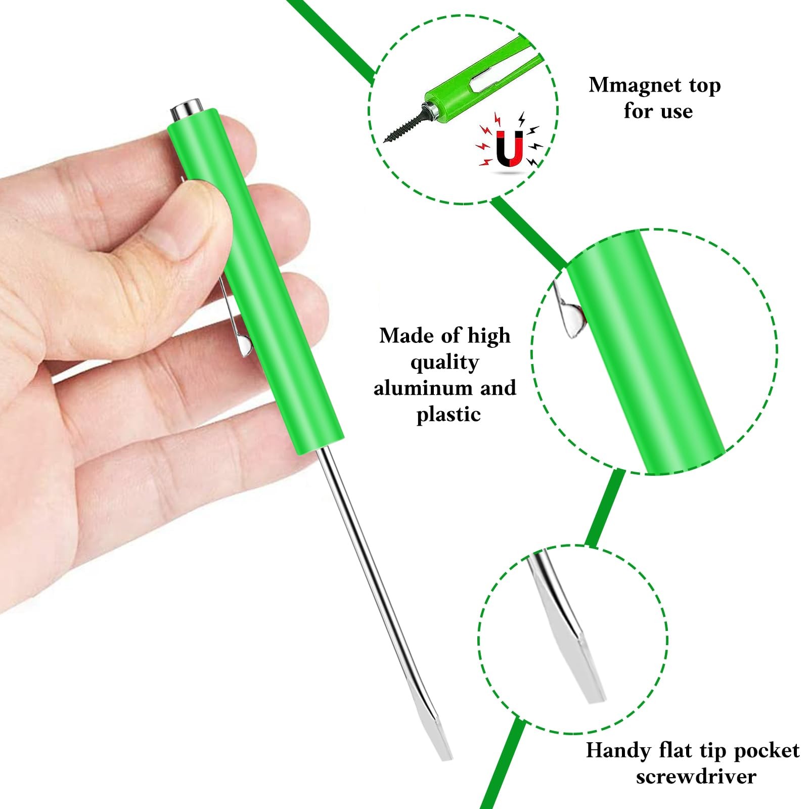 6 Pieces Pocket Screwdriver Mini Tops And magnetic pocket screwdriver with A …
