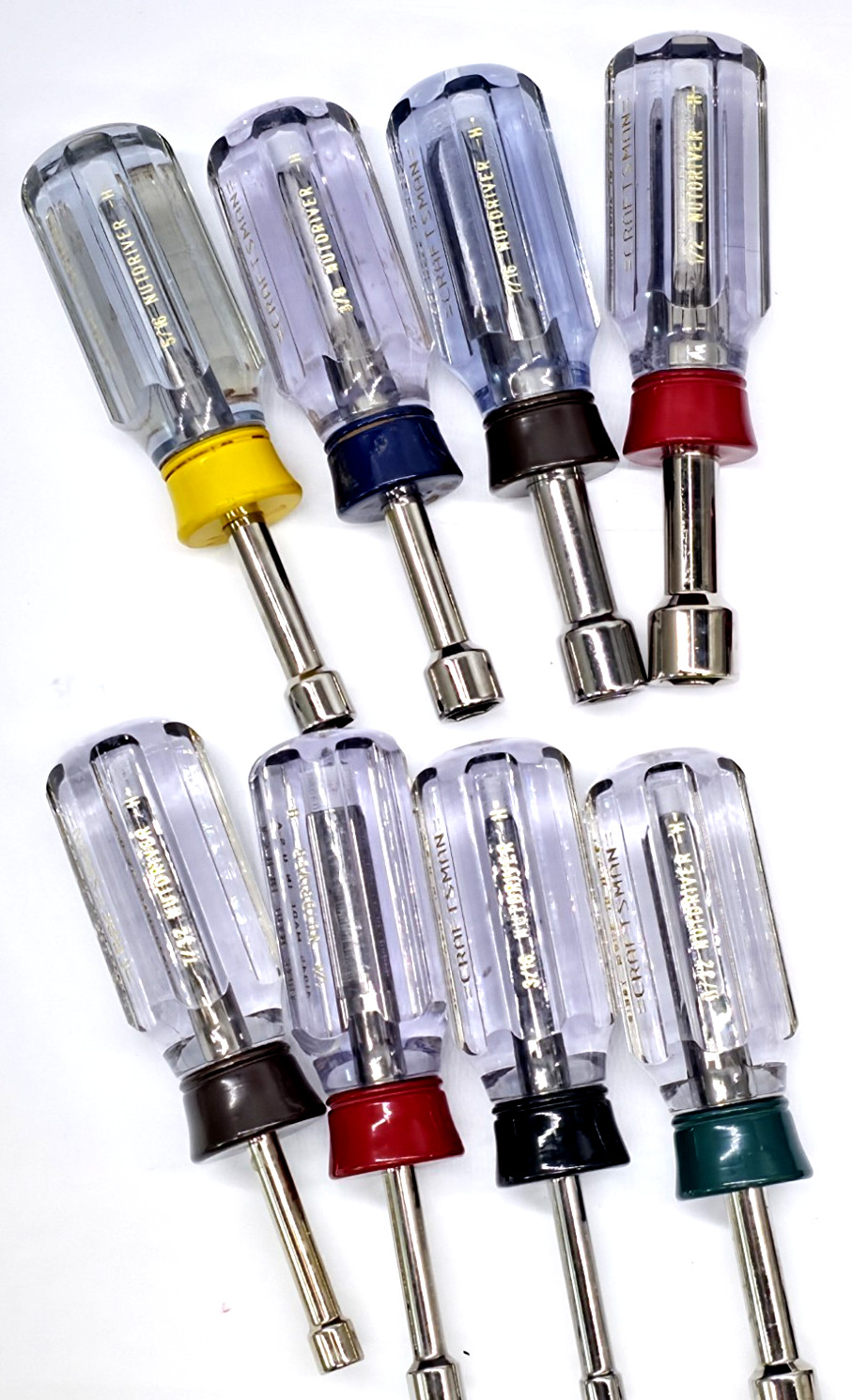 15 piece Craftsman Nut Driver lot SAE Standard and Stubby sizes.