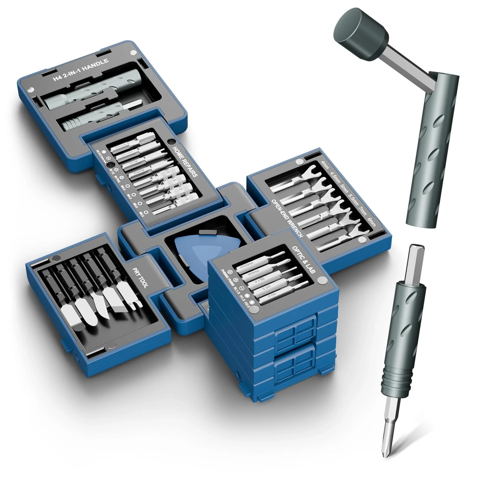 Precision Screwdriver Set for Electronics Repair 55 in 1 (Blue) | Compact Repair
