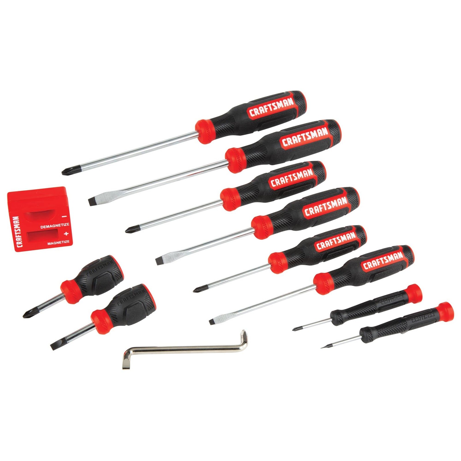 12 Piece Bi-material Screwdriver Set Black Oxide Tip Ergonomic Handle”