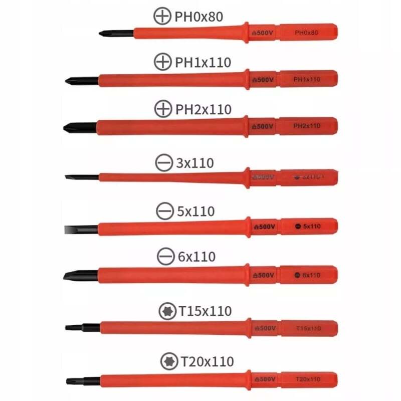10pc Electrician’s Insulated Magnetic Electrical Hand Screwdriver Tool Set New