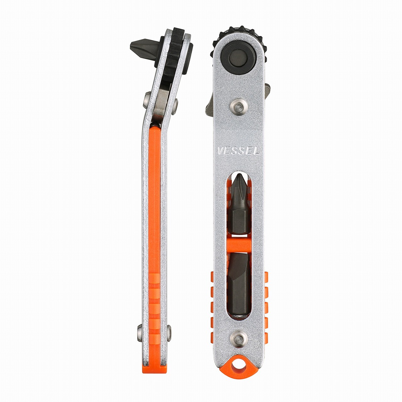 Vessel Low Profile Flat Ratchet Screwdriver Set 15 Degree Angle TX-79U JAPAN