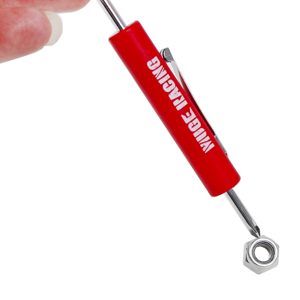 5pcs Mini Pocket Screwdriver Phillips & Flat Head Tip with Magnet and Clip Red