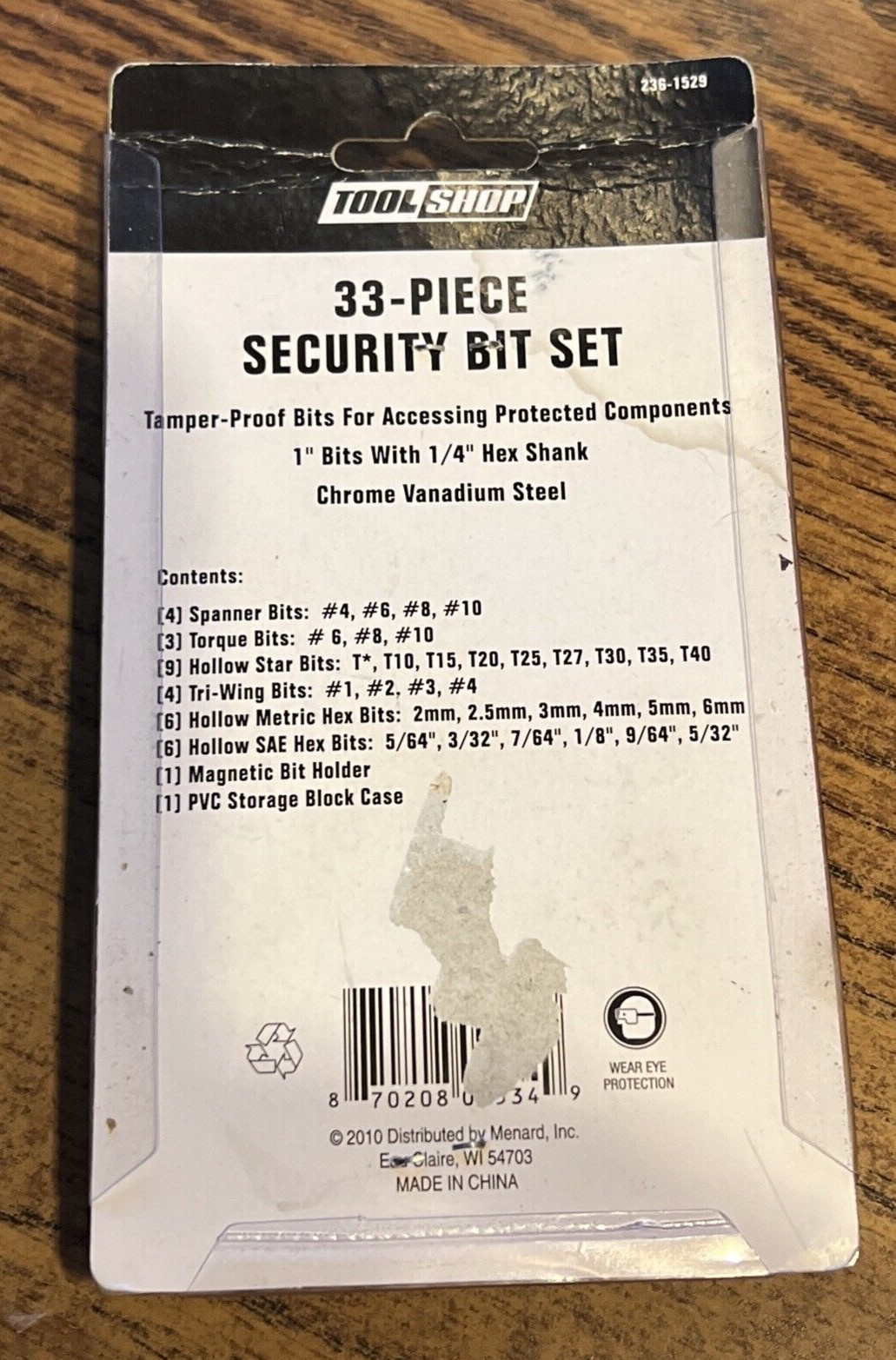 TOOL SHOP Security Bit Set (33-Piece) Brand New