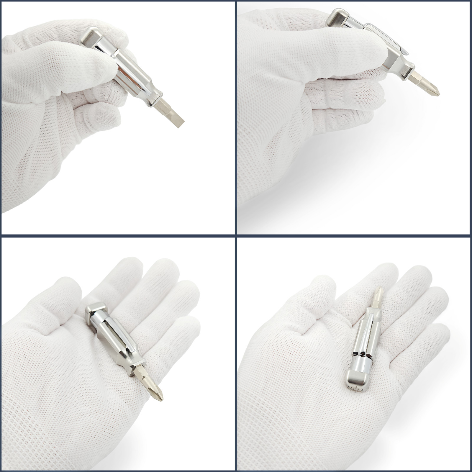 Pocket Screwdriver with Magnet and Clip Phillips and Flat Head – Stainless Steel