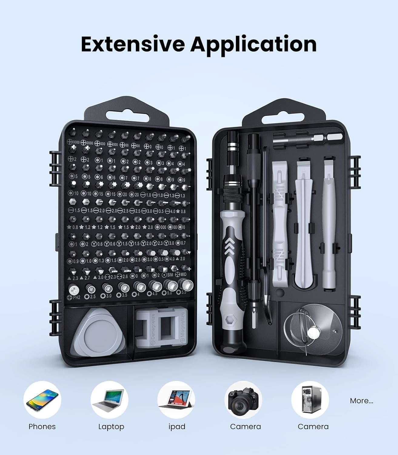 Magnetic Precision 115 in 1 Repair Screwdriver Set PC Phone Electronics Tool Kit