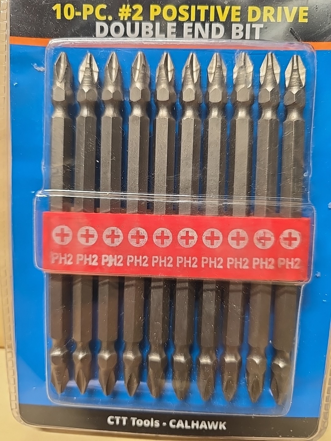 10-Pc #2 Positive Drive Double End Phillips Head Screwdriver Bit Set Hex