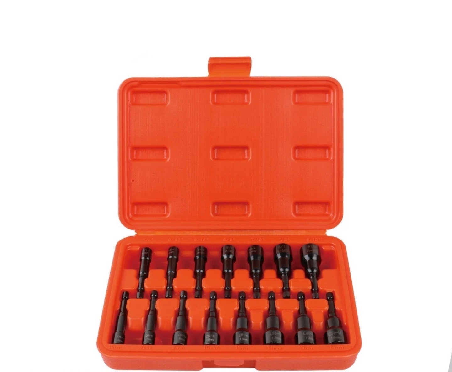 15pc Magnetic Nut Driver Set SAE & Metric Setter Power Drill Bit 1/4″ Hex Shank