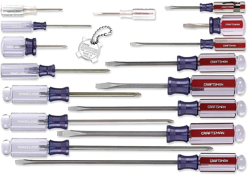 Craftsman 17 piece Screwdriver Set 7 Phillips and 10 Slotted Flat Head