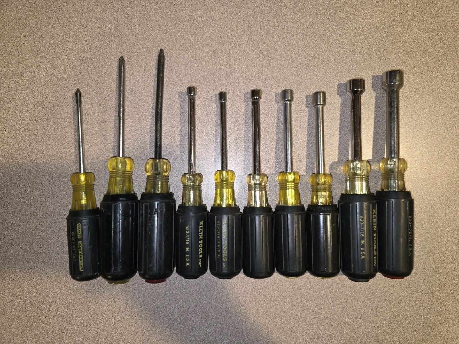 Klein Tools 7-Piece Cushion-Grip Nut-Driver & 3 Assorted Phillips Screwdrivers