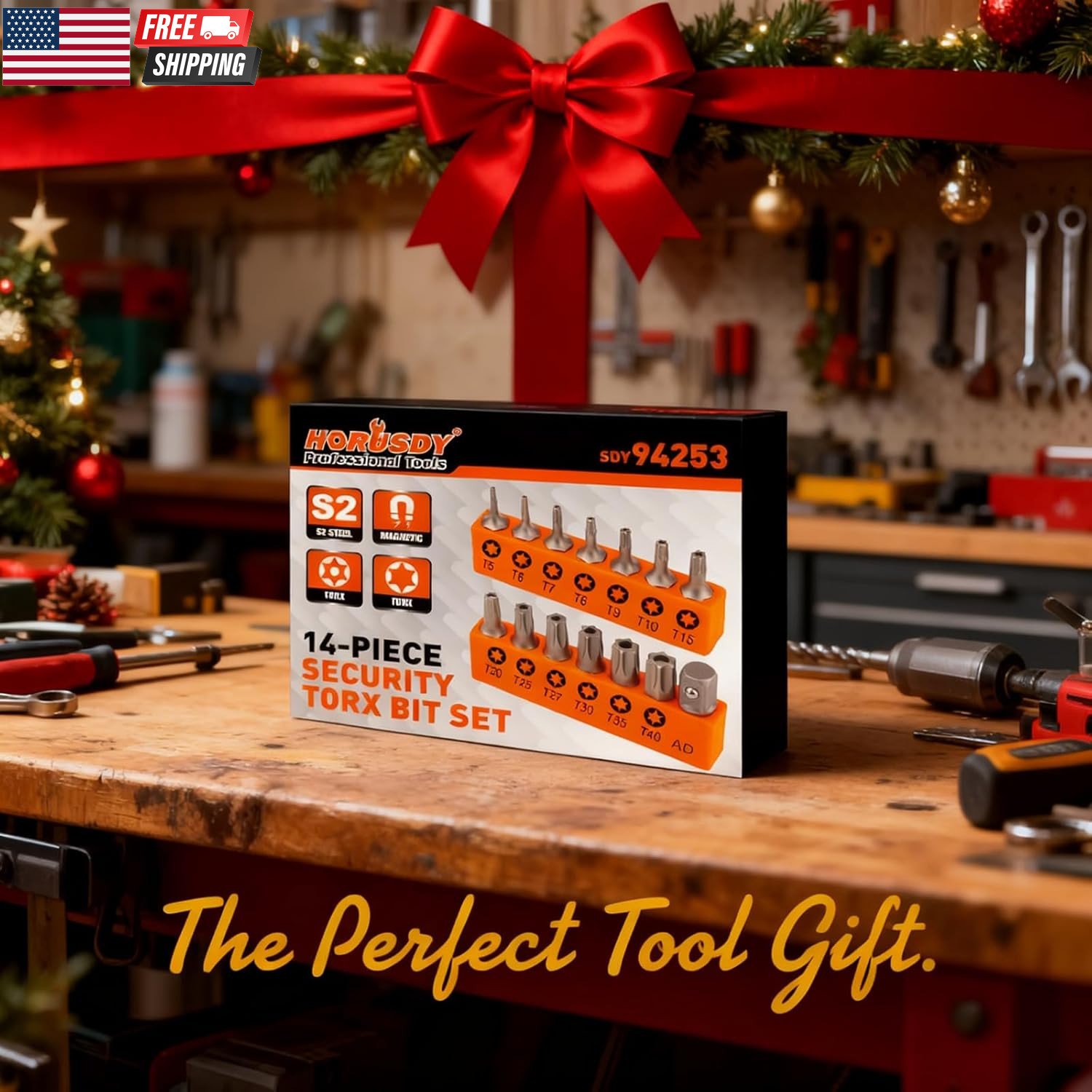 Tamper Proof Torx Bit Set, 13-Pieces T5-T40 Security Torx Bits with Magnetic Tip