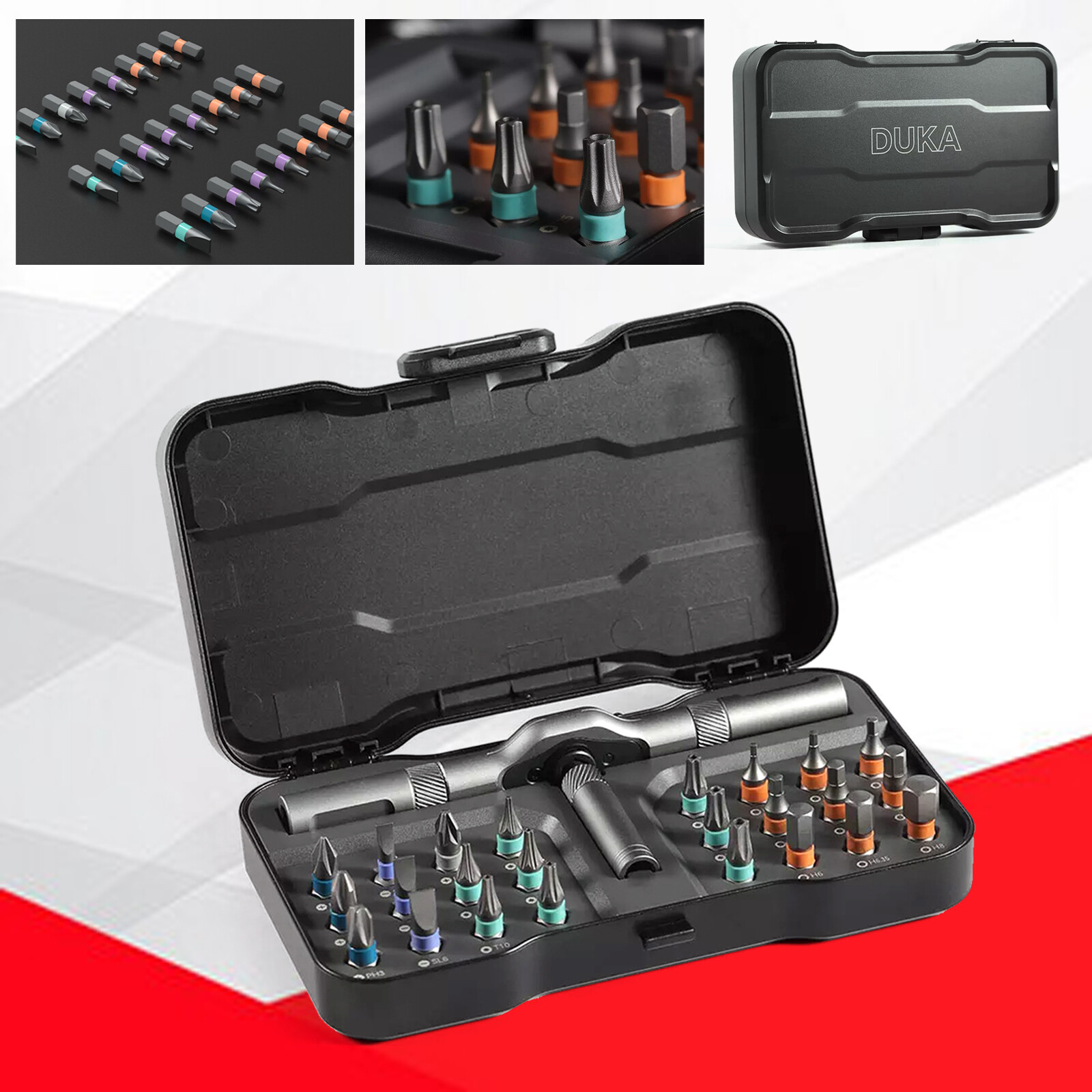 24in1 Multifunction Ratchet Screwdriver Set Multi Magnetic Bits Repair Tool