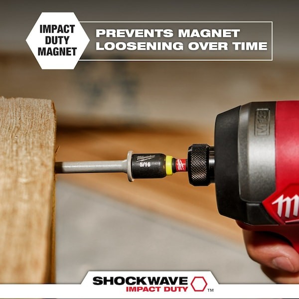 Milwaukee Tool 49-66-4583 5/16 In. X 6 In. Shockwave Impact Duty Magnetic Nut