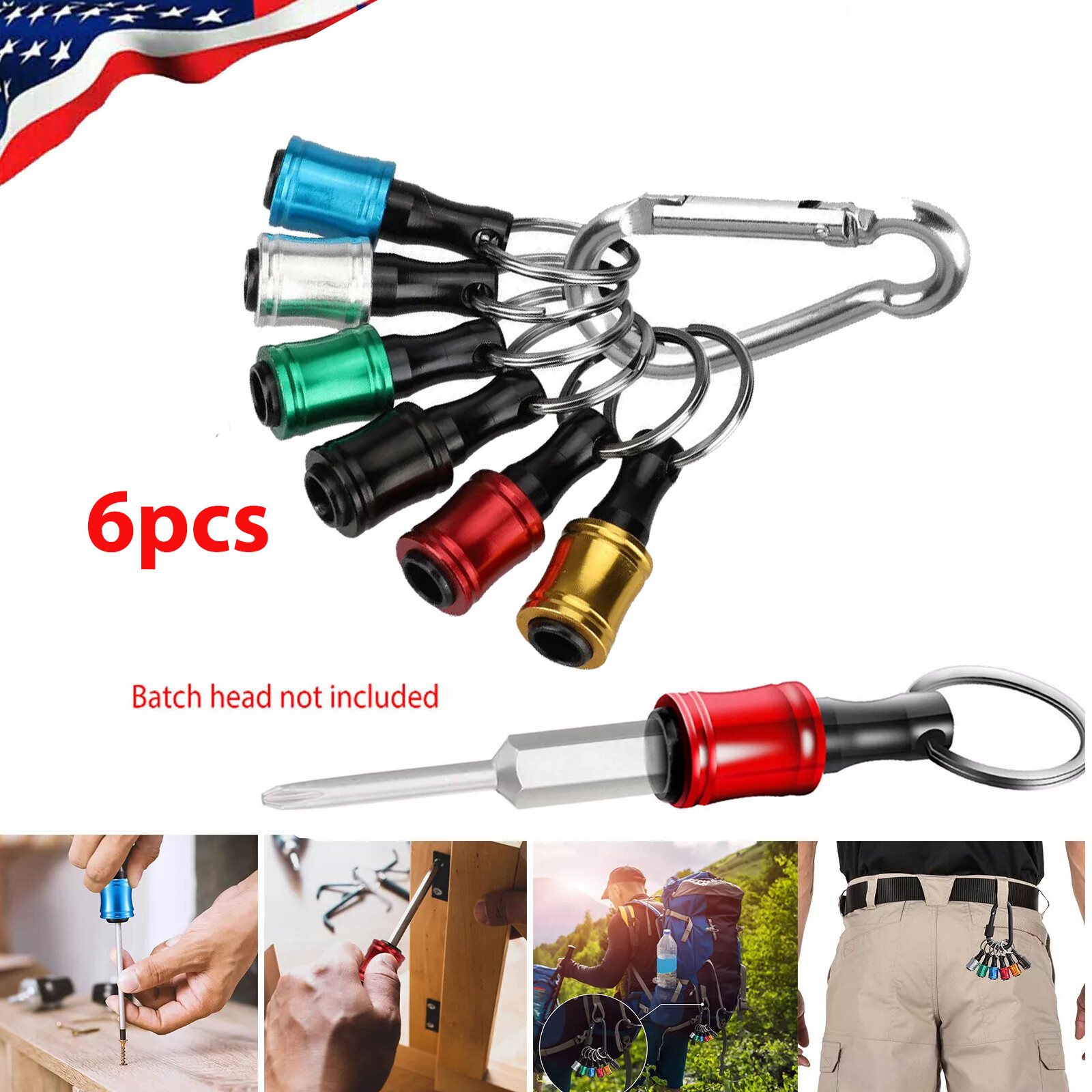 1/4″ Hex Shank Quick Release Keychain Screwdriver Drill Bit Holder Bit Set 24PCS