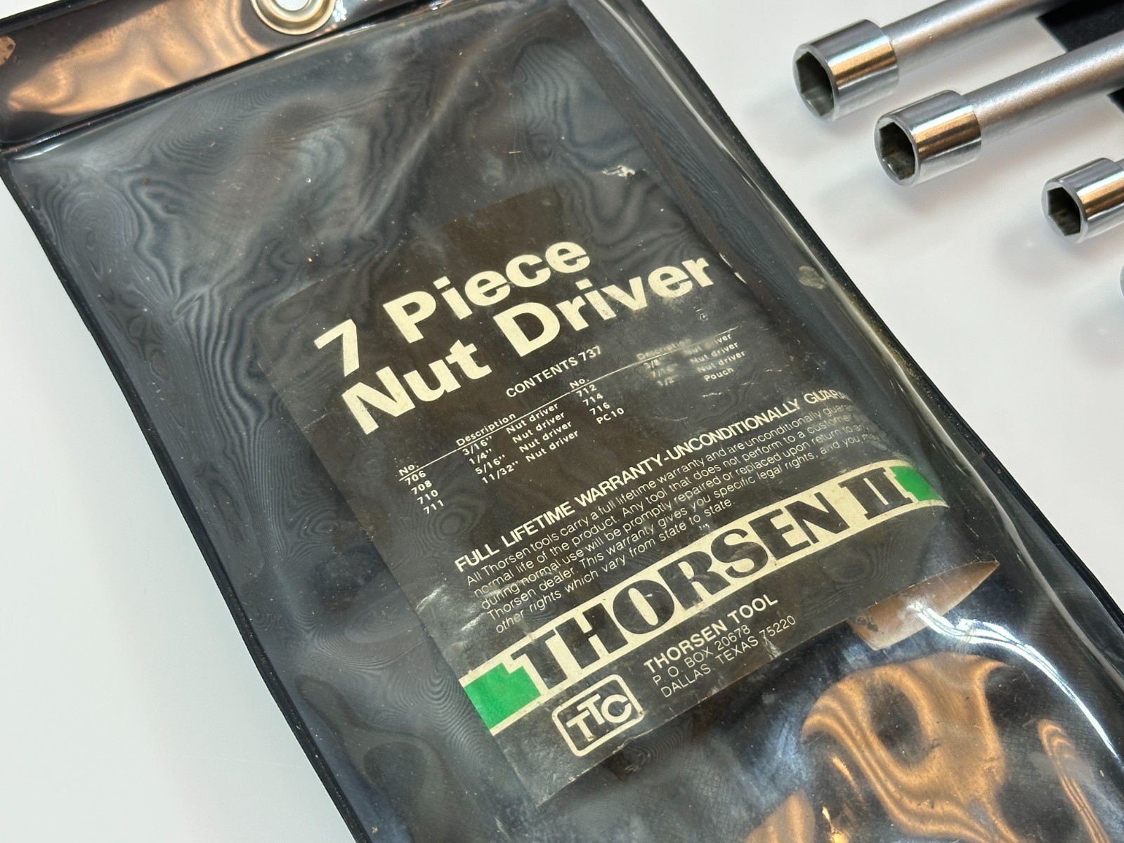 🇺🇸 Thorsen Tools USA 7pc No. 737 Nutdriver Set SAE Sizes 3/16″ to 1/2″ Kit Bag