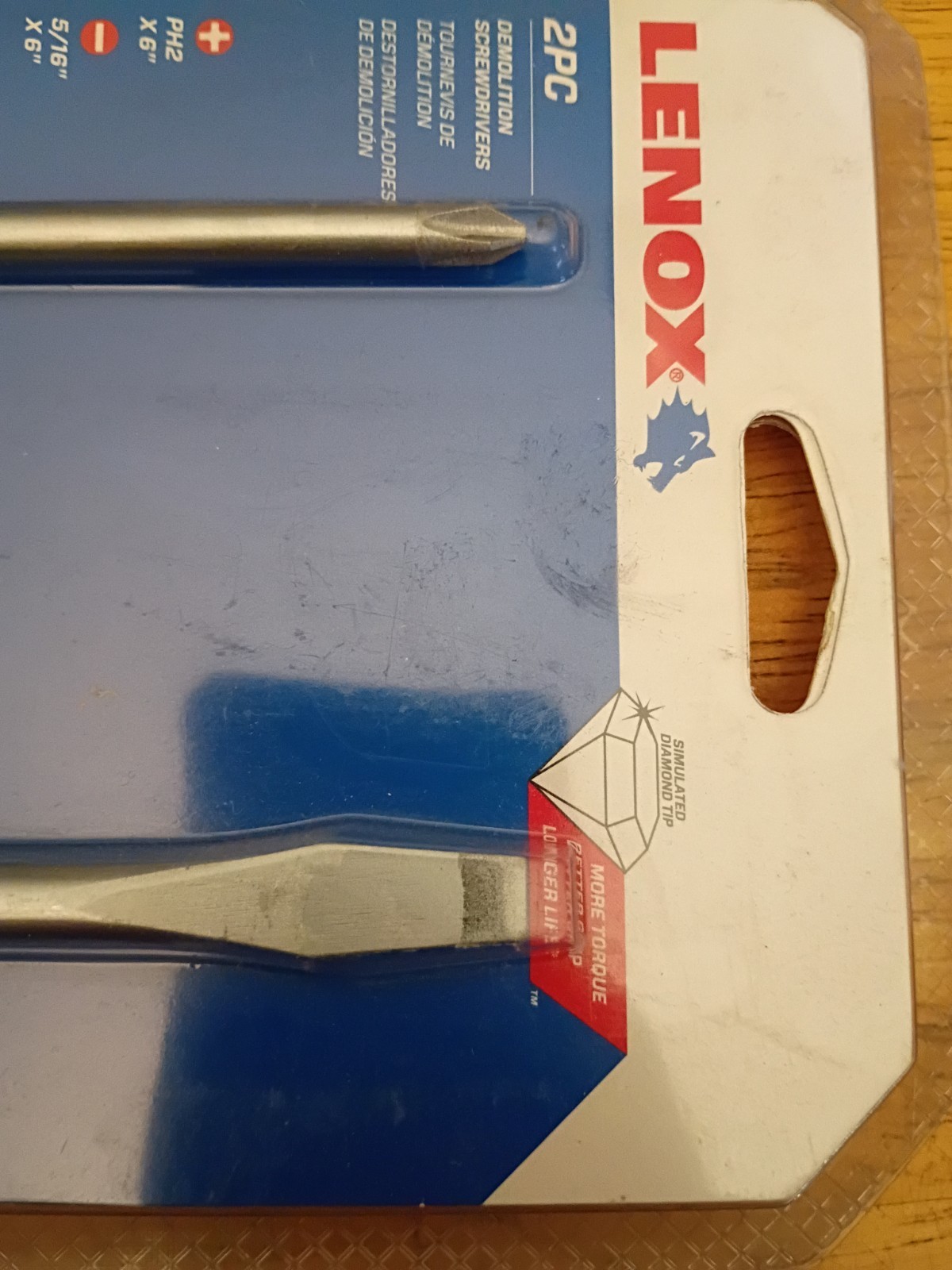Lenox 2 pc Demolition Screw drivers PH2x6″ 5/16″x6″