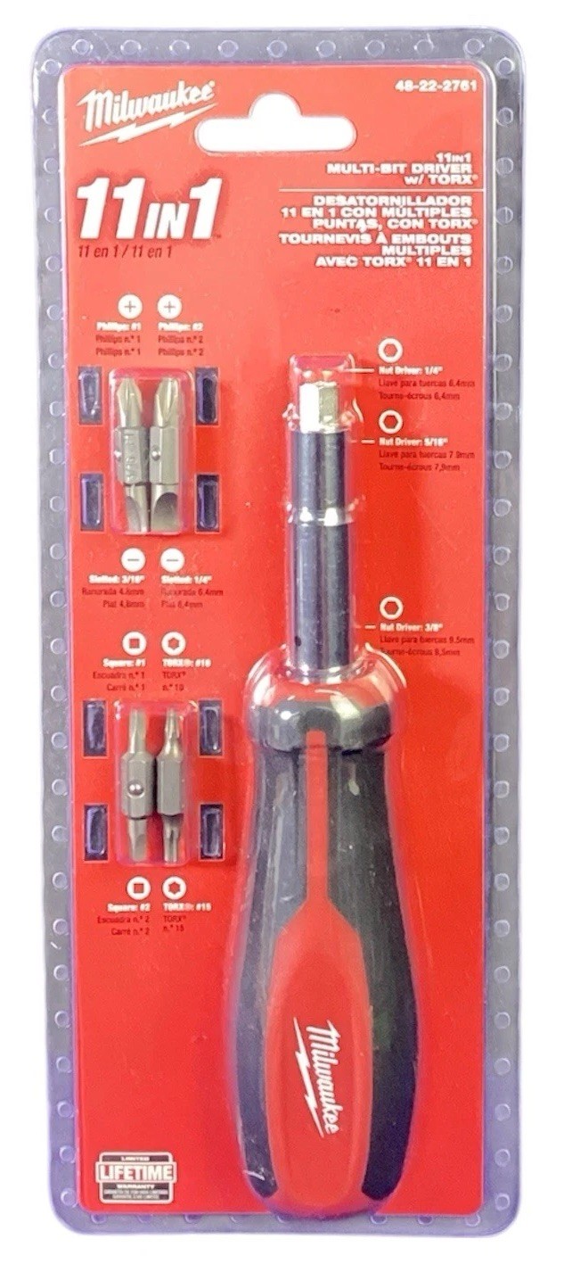 Milwaukee 48-22-2761 11 in 1 Multi-Bit Driver Screwdriver NEW