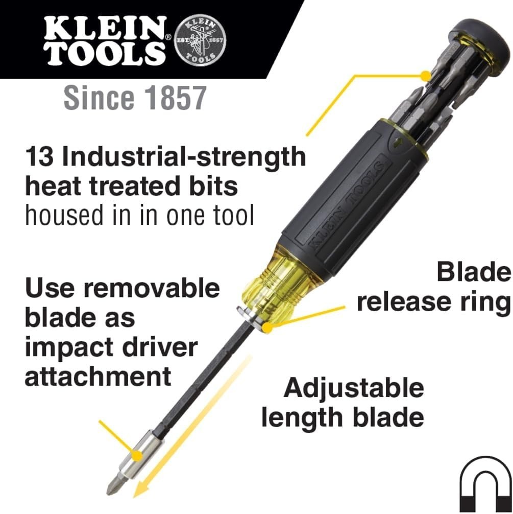 14-in-1 Adjustable Multi-Bit Screwdriver & Nut Driver with Impact Rating